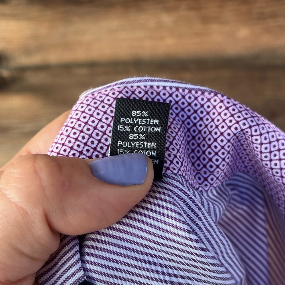 NICOLE MILLER | Lavender Long Sleeve Dress Shirt 15-15.5 M - Picture 5 of 5